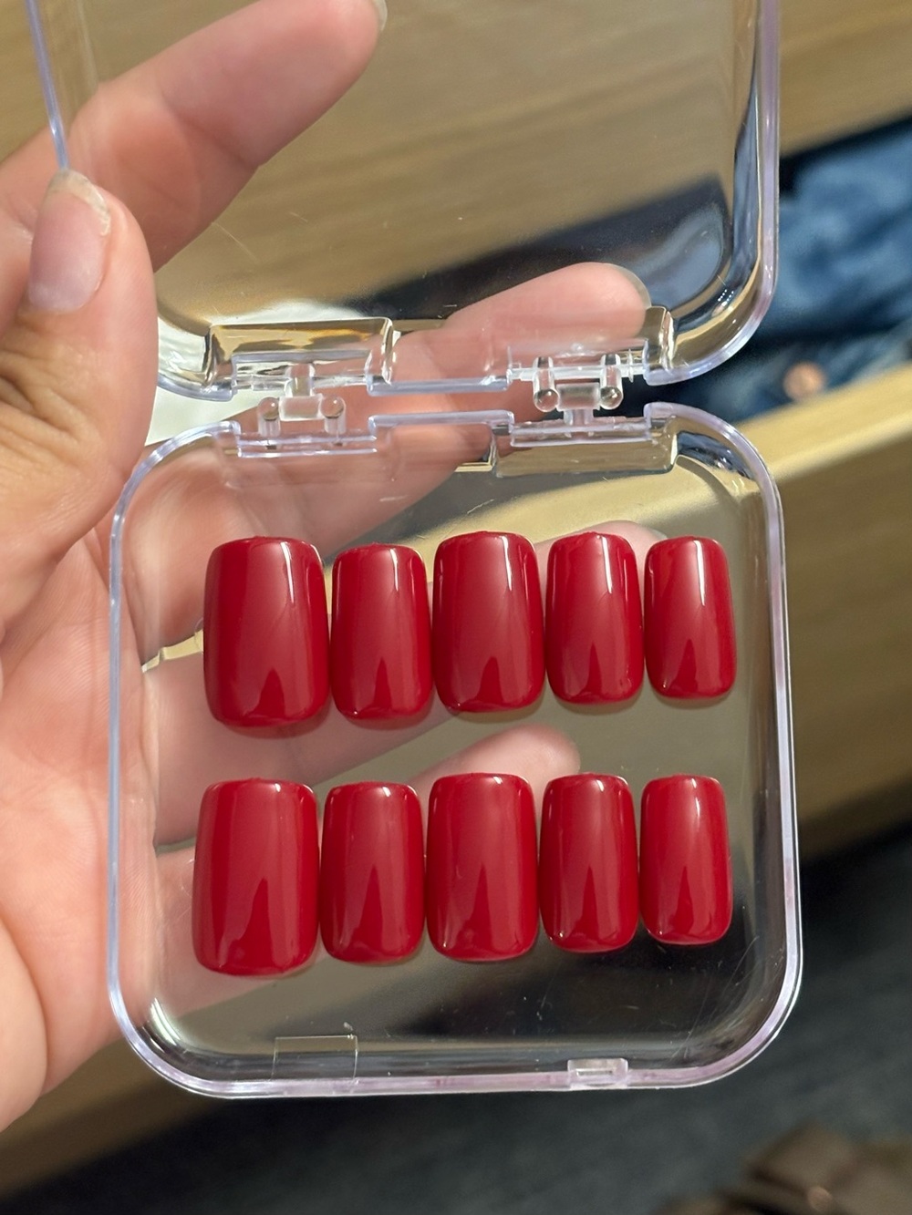 Clear Case of Red Press-On Nails - Classic Red Set